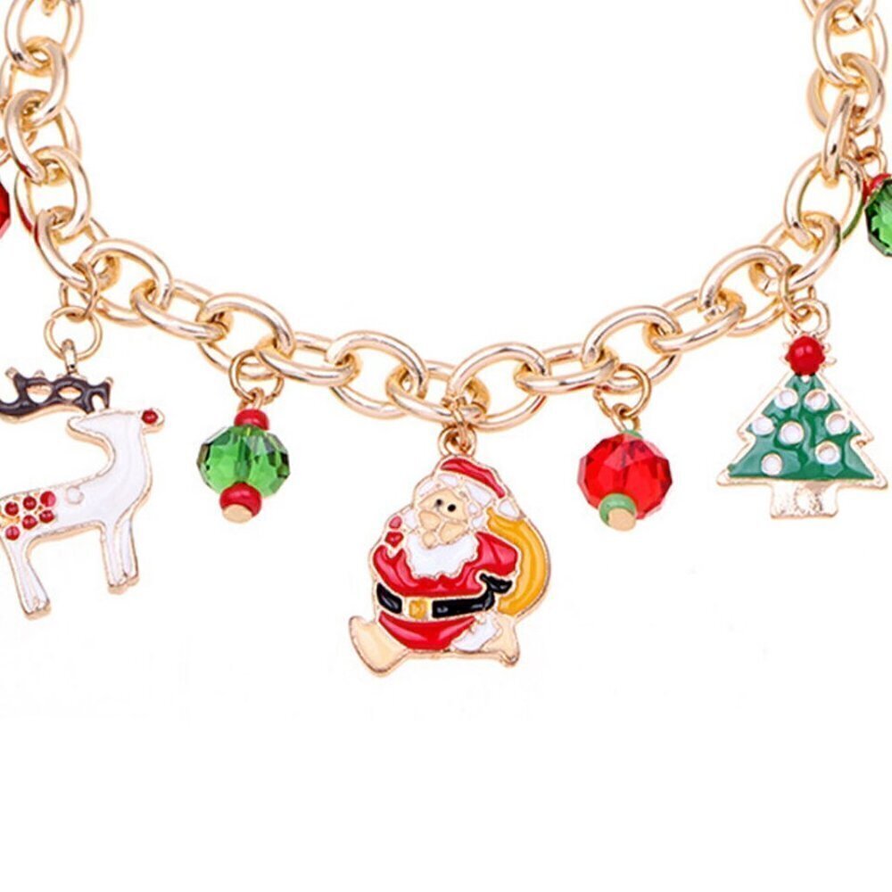 Christmas Santa Elf Reindeer Charm Bracelet